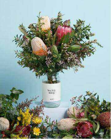 Branded table runners with florals