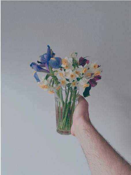 Intimate ceremony bouquet on a table